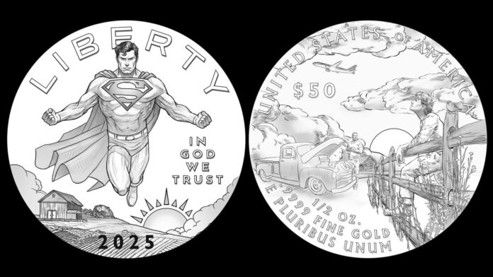 supereroi sulle monete usa batman superman wonder woman oro dollaro numismatica comics fumetti cartoon marketing novità oro argento medaglie