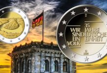 2 euro di germania 2025 moneta saarland saar riunificazione muro di berlino guerra fredda wir sind ein volk collezione numismatica