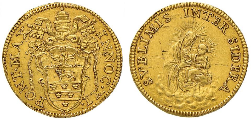 innocenzo xi odescalchi papa beato roma santa maria ai monti chiesa icona fede anno santo giubileo madonna santi rarità numismatica valore oro argento