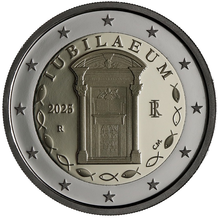 2 euro anno santo 2025 italia porta santa papa francesco vico consorti san pietro misericordia pellegrini speranza fede ipzs mef collezione numismatica moneta