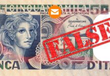 50.000 lire volto di donna banconota cartamoneta banca d'italia falso falsari gerardo vendemia expertise collezione monete medaglie numismatica