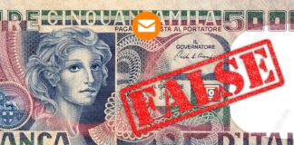 50.000 lire volto di donna banconota cartamoneta banca d'italia falso falsari gerardo vendemia expertise collezione monete medaglie numismatica