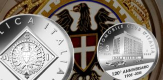 automobile club d'italia auto moneta euro valerio de seta ipzs mef argento stemma palazzo veicoli strada pubblico registro automobilistico numismatica collezione