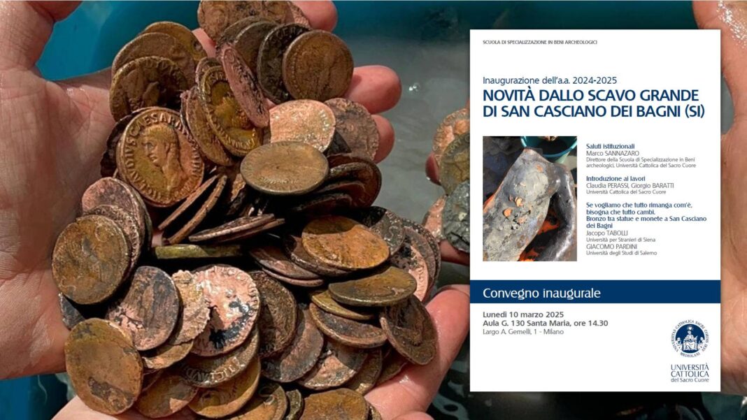 san casciano dei bagni archeologia numismatica statue gioielli monete scavo tesoro conferenza università cattolica milano streaming