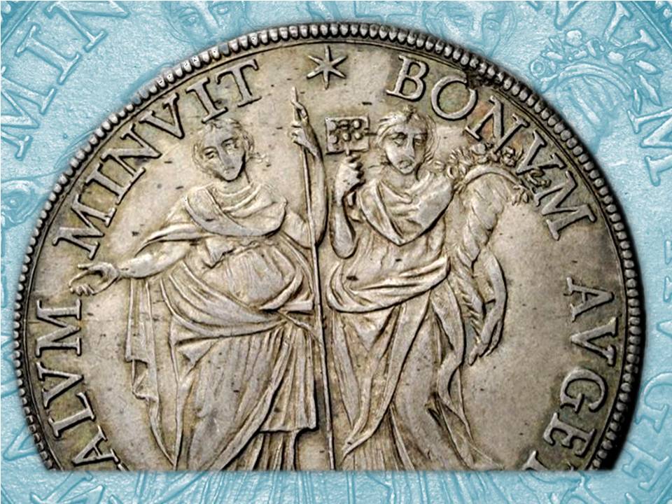 clemenza e liberalità virtù papa clmente x altieri piastra argento moneta rarità numismatica