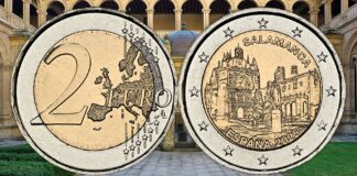 2 euro per salamanca moneta spagna unesco collezione bimetallica numismatica convento san esteban arte architettura bellezza capolavoro