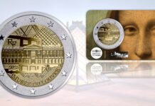 due euro louvre 2025 moneta francia monnaie de paris museo arte gioconda monna lisa nike amore e psiche venere di milo numismatica arte capolavoro