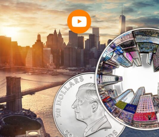 new york la grande mela moneta cit coin invest argento times square fisheye collezione numismatica