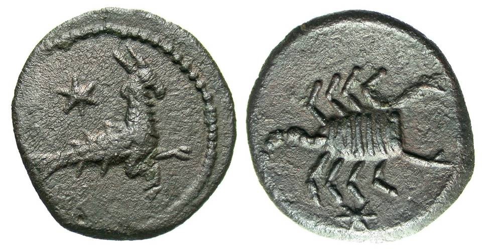 il capricorno e lo scorpione segni zodiaco oroscopo imperatore roma augusto tiberio adozione numismatica moneta cipro rarità collezione