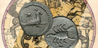 il capricorno e lo scorpione segni zodiaco oroscopo imperatore roma augusto tiberio adozione numismatica moneta cipro rarità collezione